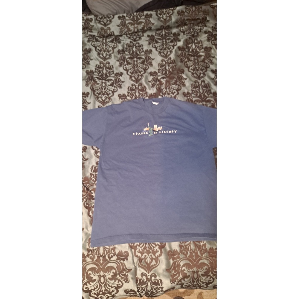 Vintage Statue of Liberty T-Shirt Blue XL Sutton's Sportswear Twin Towers